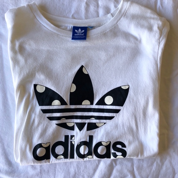 Adidas Women Big Dot Logo T Shirt - Picture 2 of 3